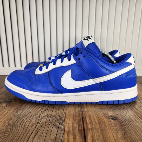 Nike Dunk Low Sneakers Mens Size 11.5 Royal Blue White Leather Shoes FJ2253-901 main image 2